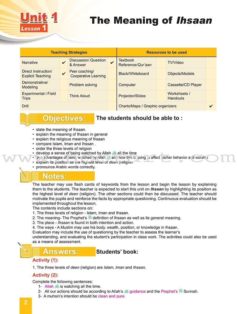 ICO Islamic Studies Teacher's Manual: Grade 3 (Light Edition)