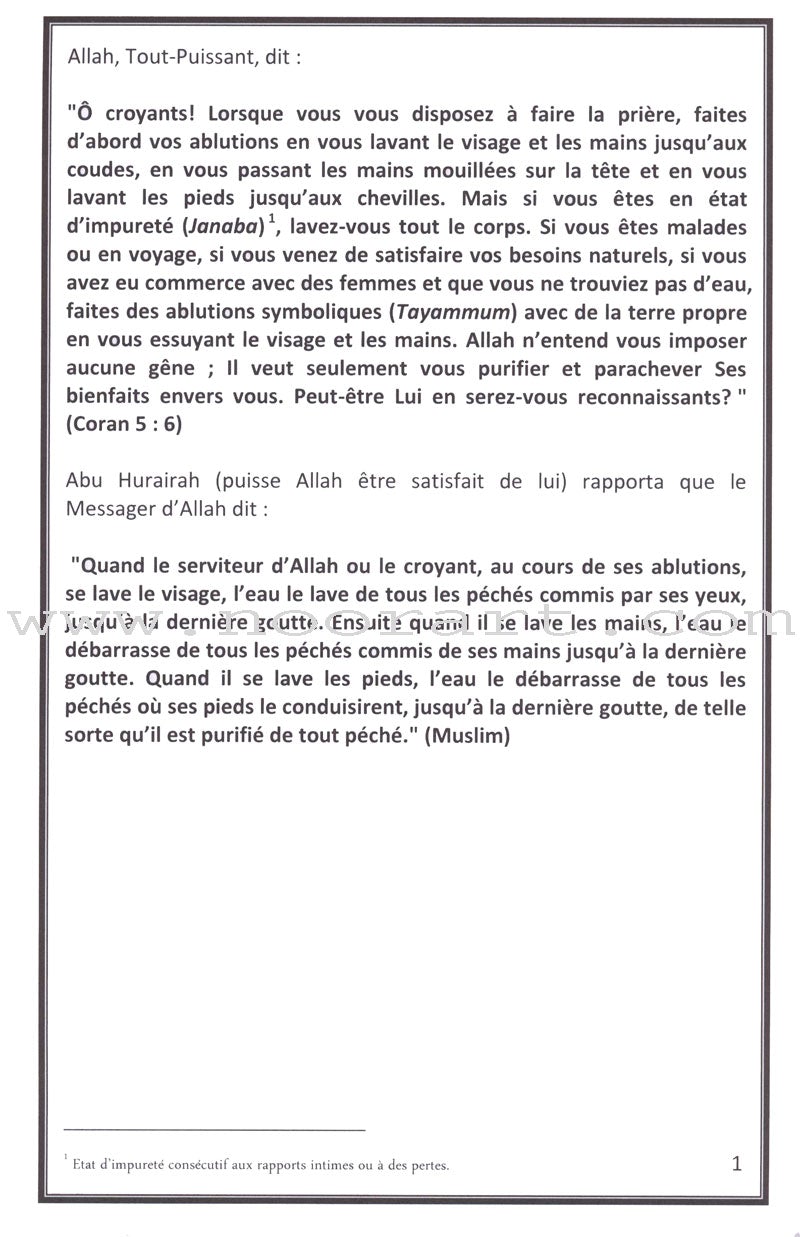 Make Wudu & Salah Like The Prophet (S)-Accomplir Wudu el Salah Comme Le Prophete