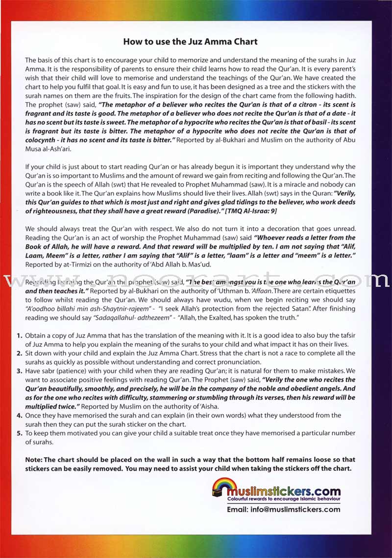 My Juz Amma Tree Chart (72 Stickers)