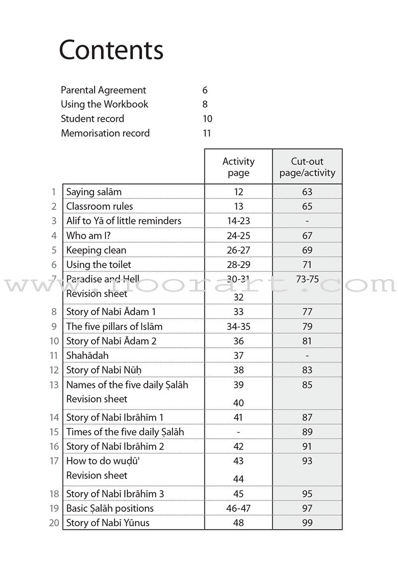 Safar Islamic Studies Workbook: Level 1