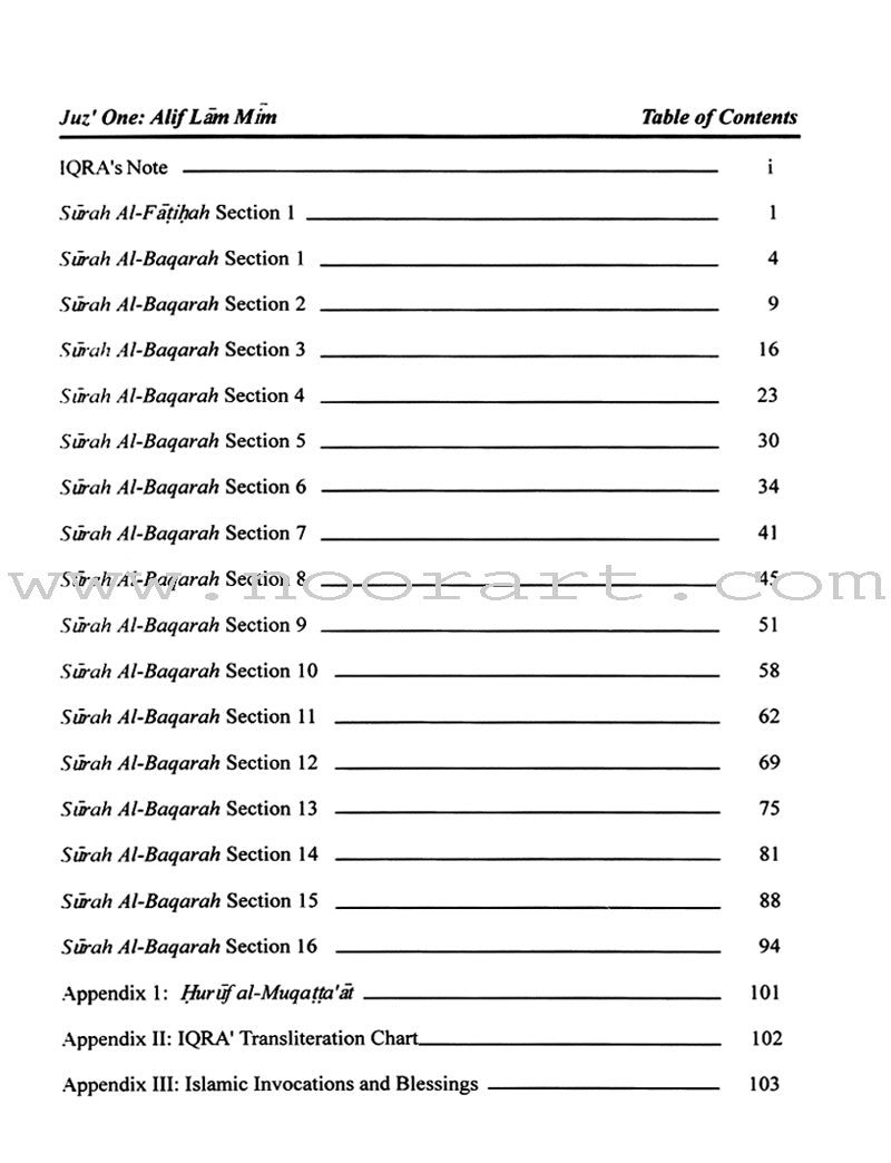 A Study of the Qur'an Textbook Juz' One (Alif Lam Mim)
