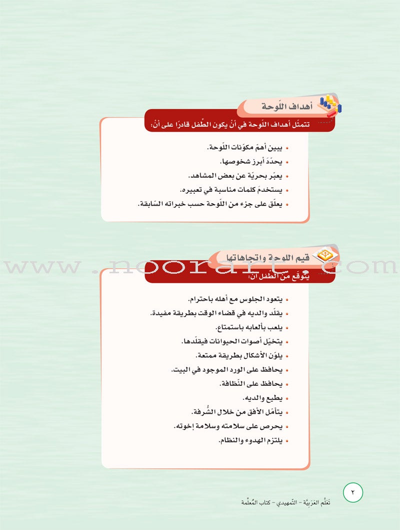 ICO Learn Arabic Teacher's Guide: KG2 (5-6 Years) تعلم العربية