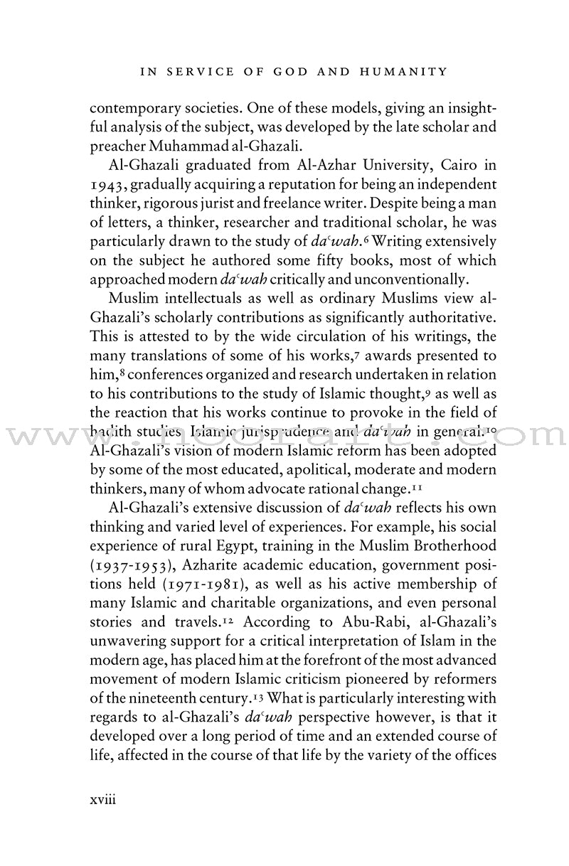 In Service of God and Humanity: The Legacy of Shaykh Muhammad al-Ghazali