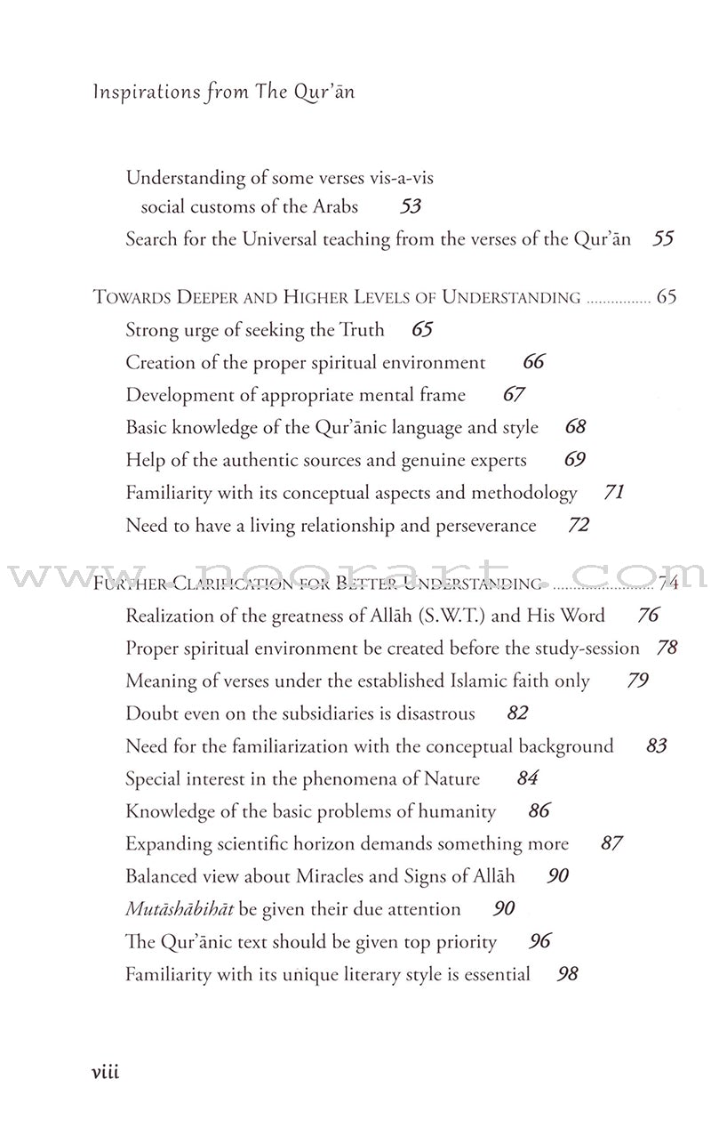 Inspirations from The Qur'an