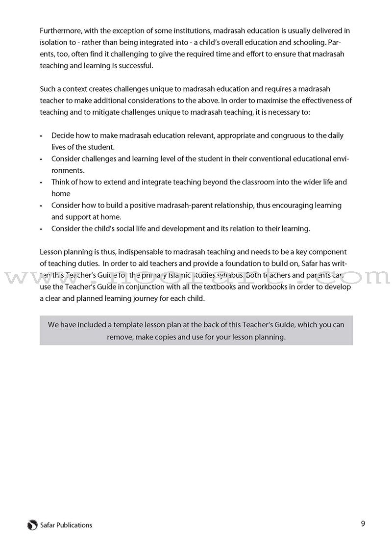 Safar Teacher's Guide for Islamic Studies: Level 5