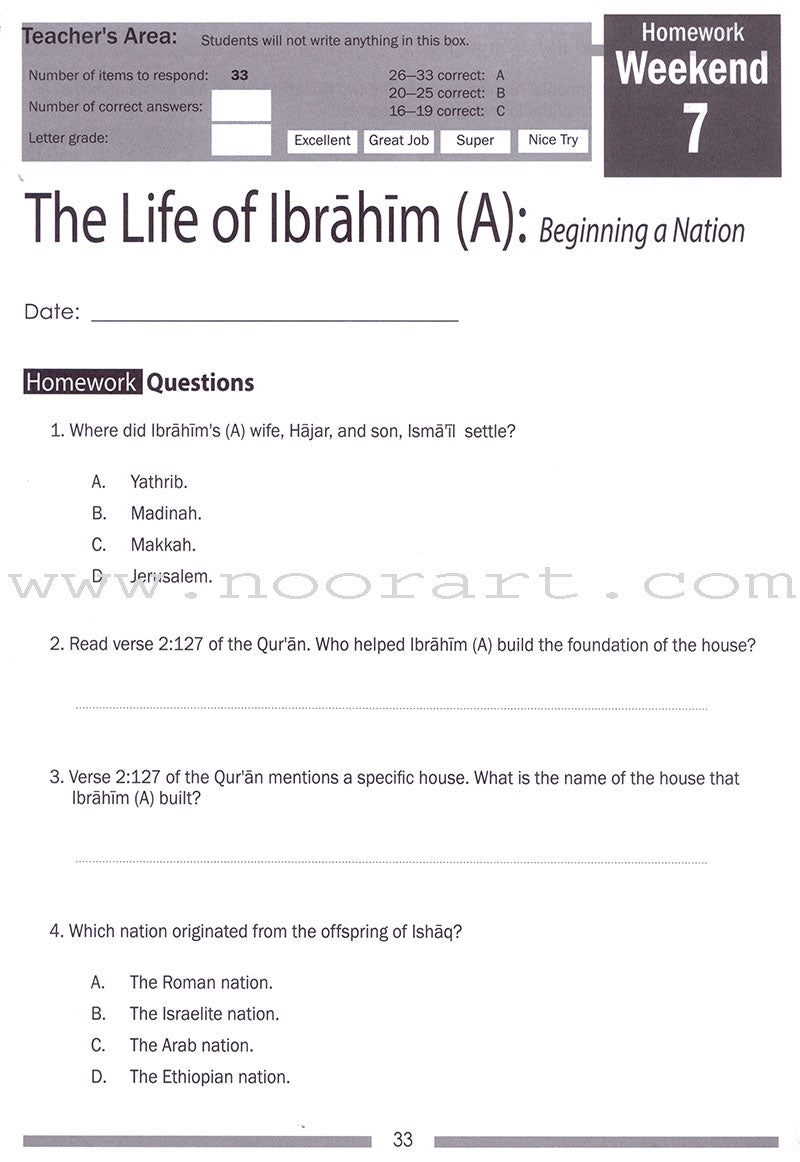 Weekend Learning Islamic Studies Workbook: Level 7 (Revised and Enlarged Edition)