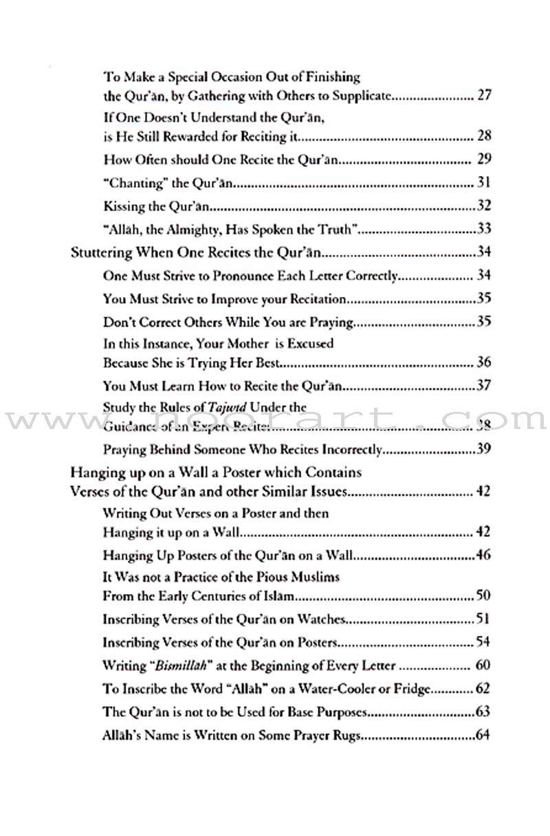 Islamic Rulings Regarding the Qur'an