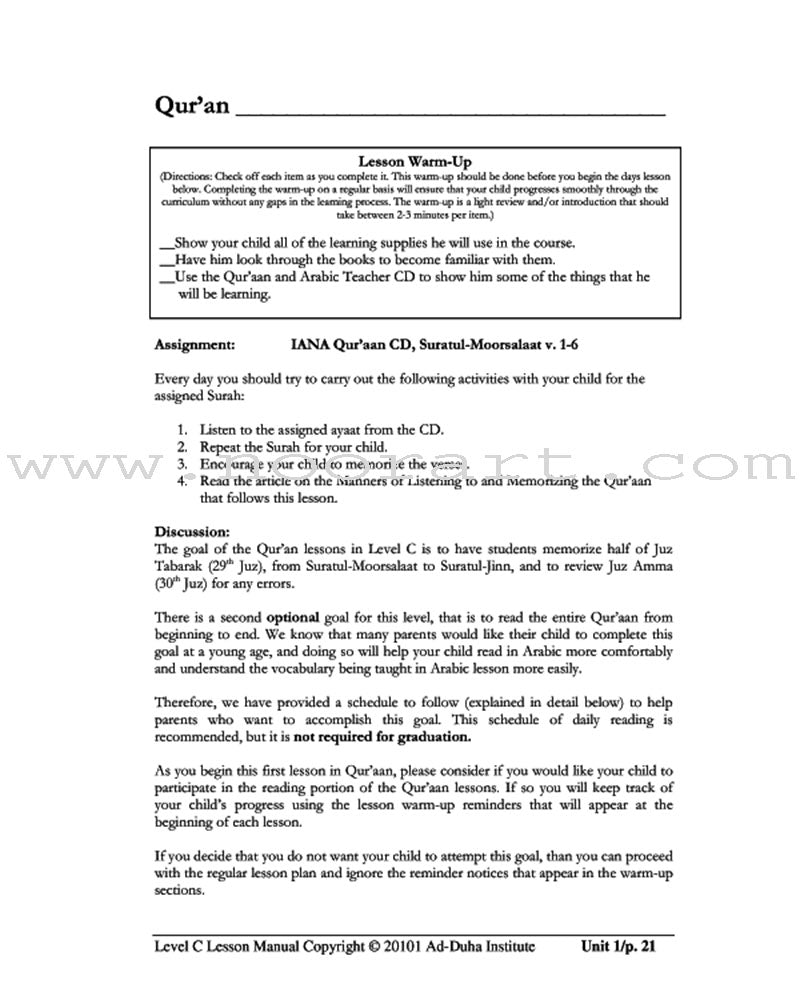 Lesson Manuals: Level C Part 1 (Unit 1-5)
