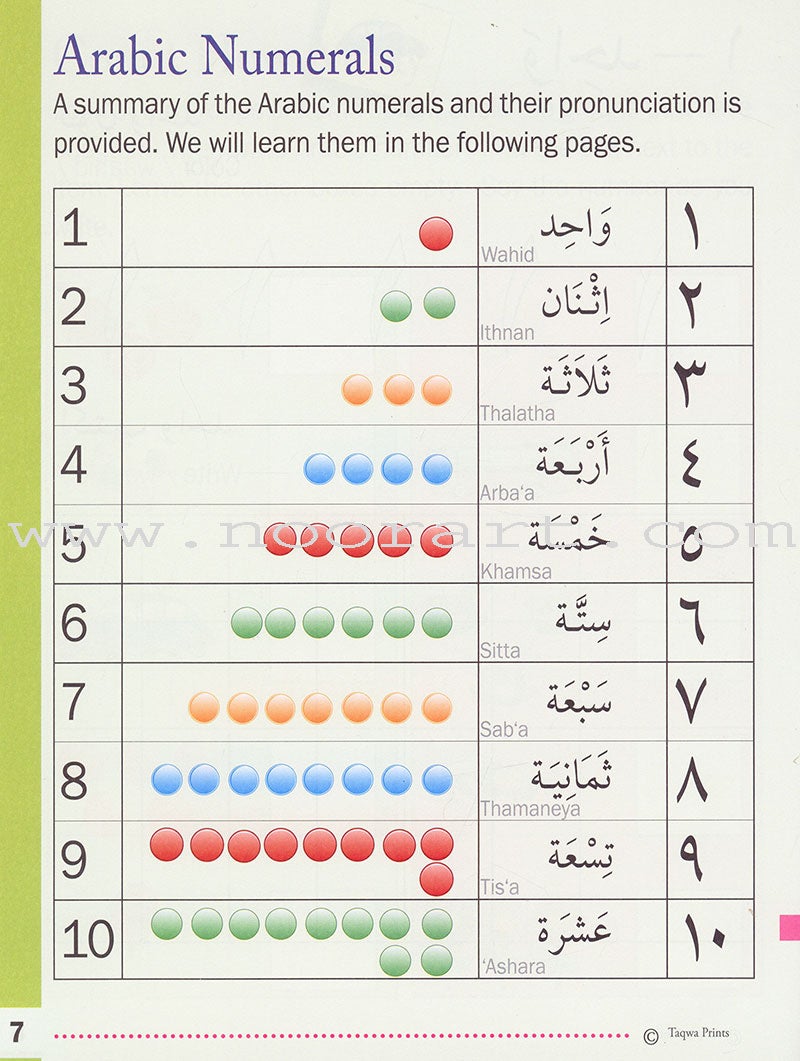 Learning Numbers and Counting in Arabic