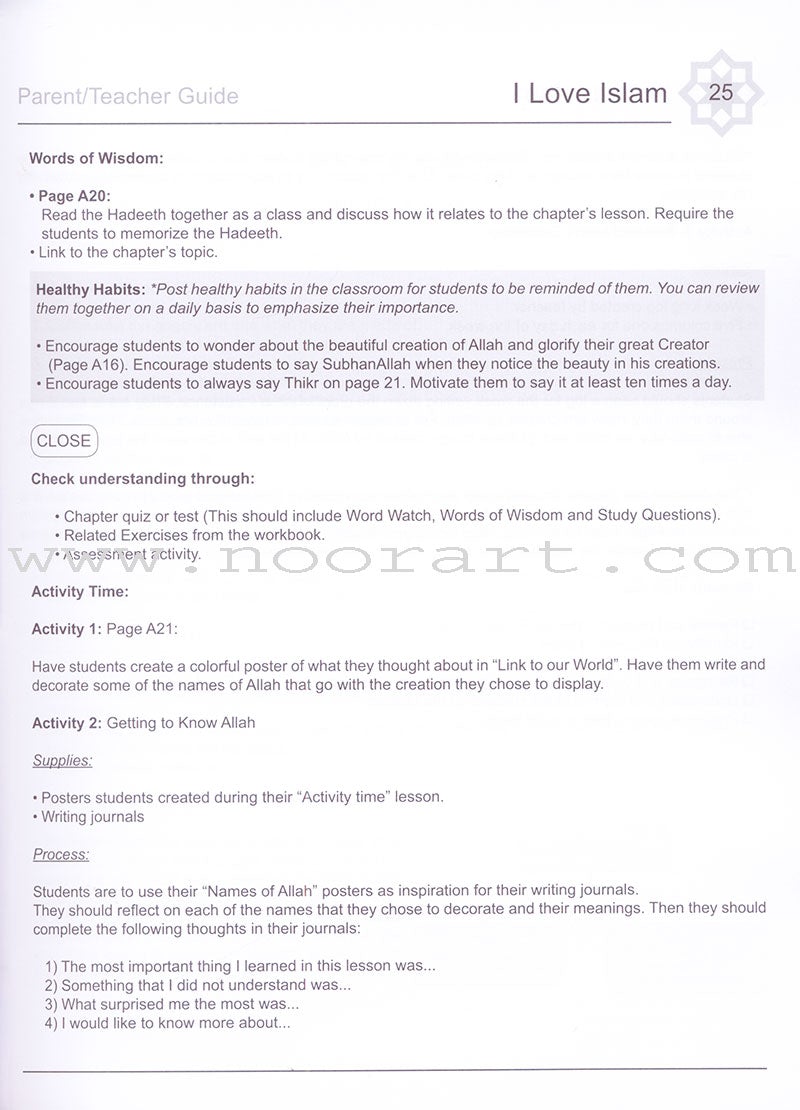 I Love Islam Teacher/Parent Guide: Level 3 (International/Weekend Edition)