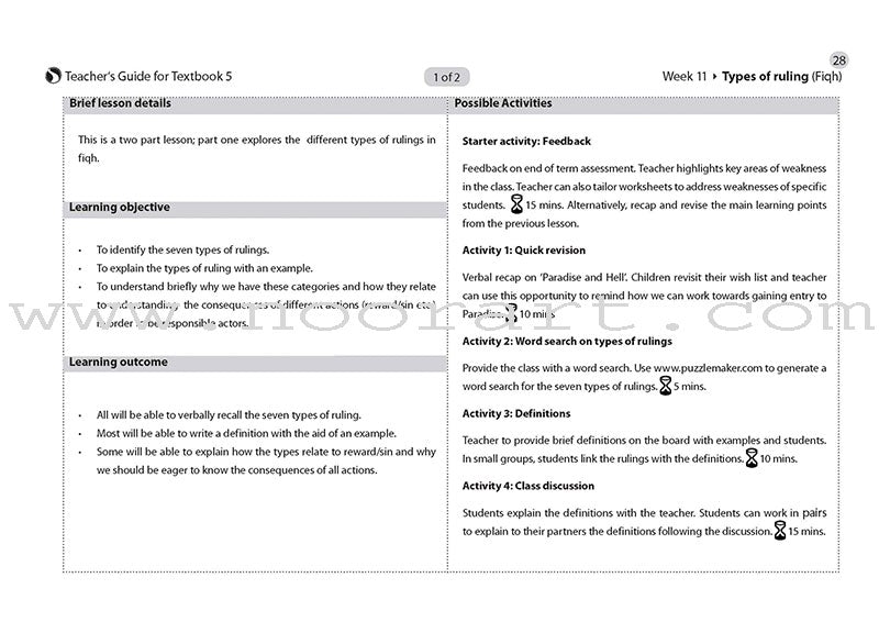 Safar Teacher's Guide for Islamic Studies: Level 5