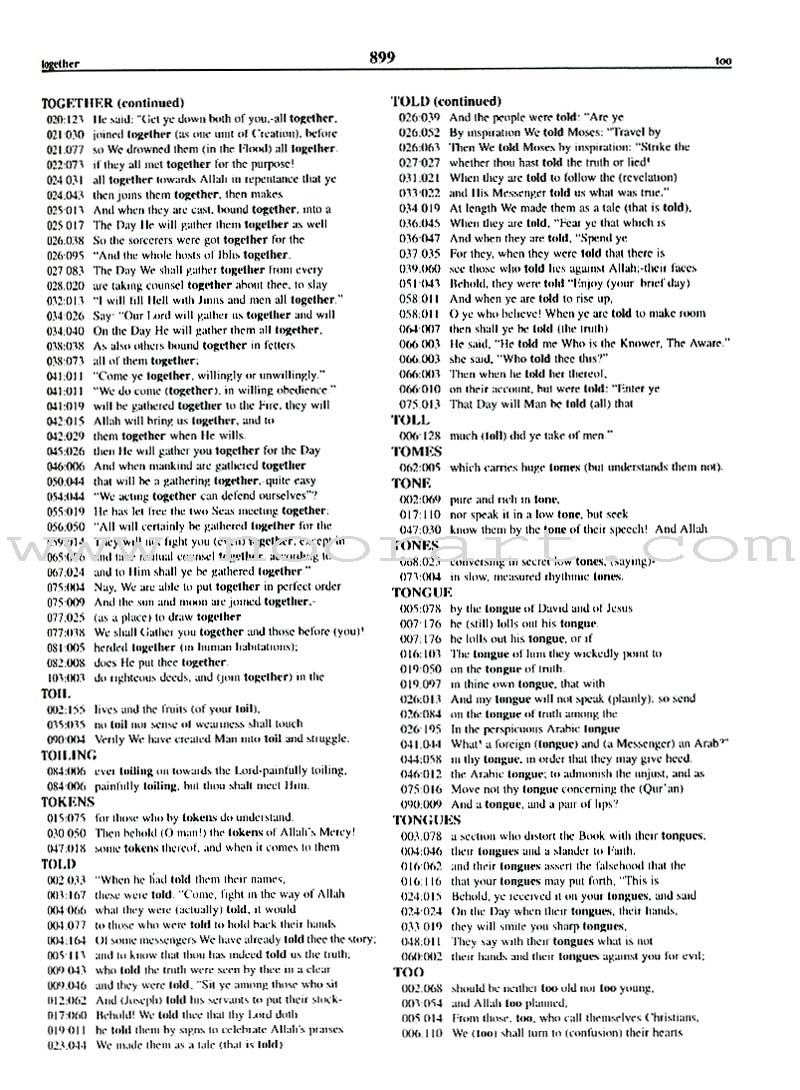 An Exhaustive Concordance of the Meaning of the Qur'an