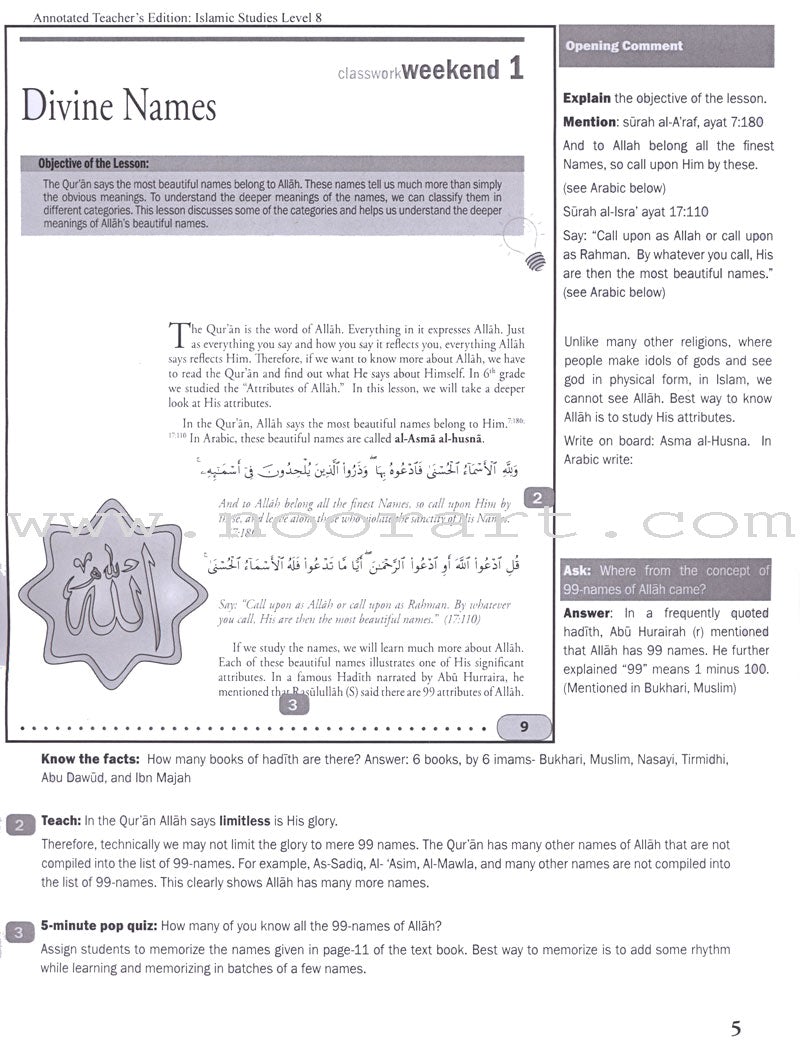 Weekend Learning Islamic Studies: Teacher Guide Level 8 (With USB)