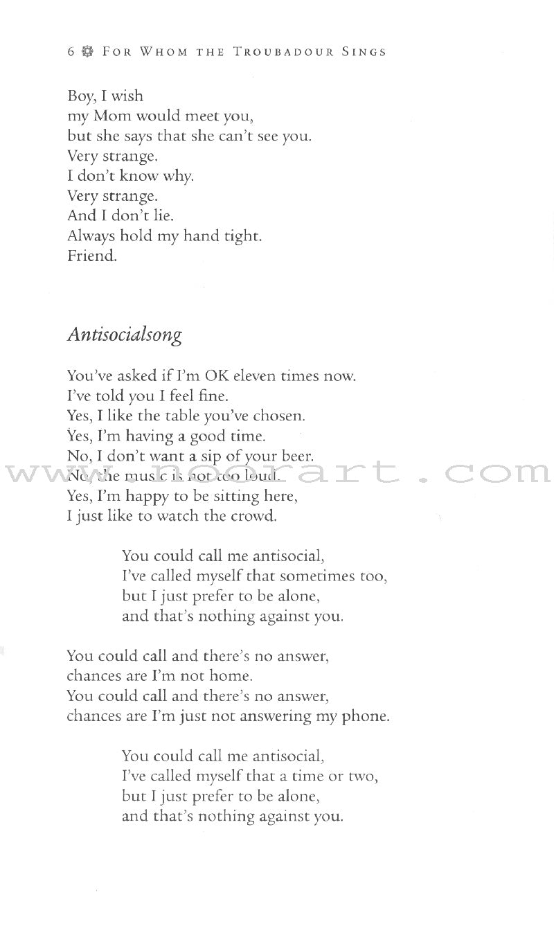 For Whom the Troubadour Sings