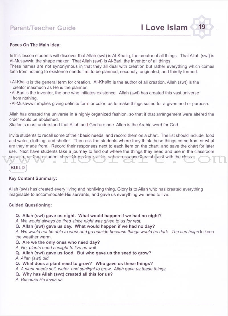 I Love Islam Teacher/Parent Guide: Level 1
