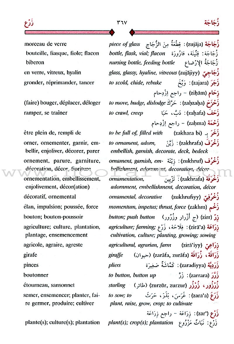 Al-Mawrid Trilingual Student Dictionary: English-Arabic-French