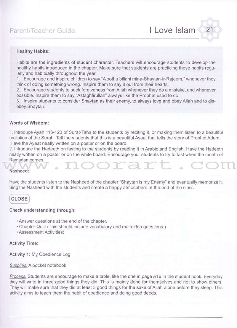 I Love Islam Teacher/Parent Guide: Level 2 (International/Weekend Edition)