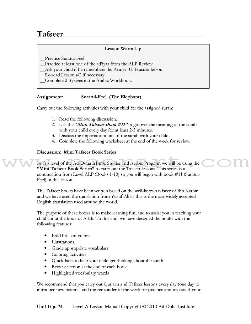 Lesson Manuals: Level A Part 2 (Unit 6-10)