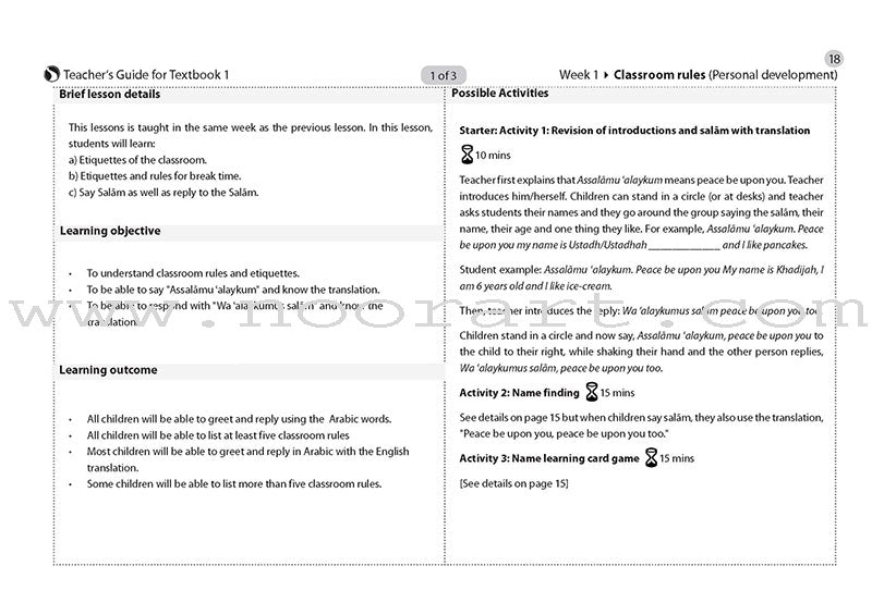 Safar Teacher's Guide for Islamic Studies: Level 1
