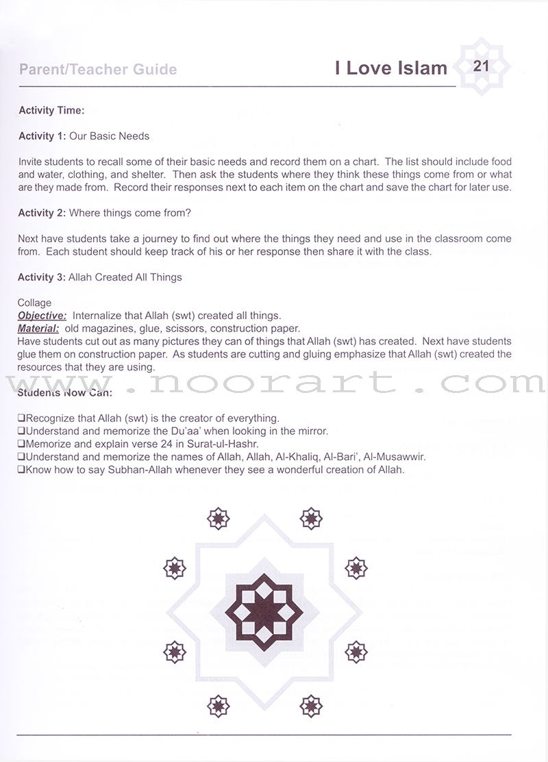 I Love Islam Teacher/Parent Guide: Level 1