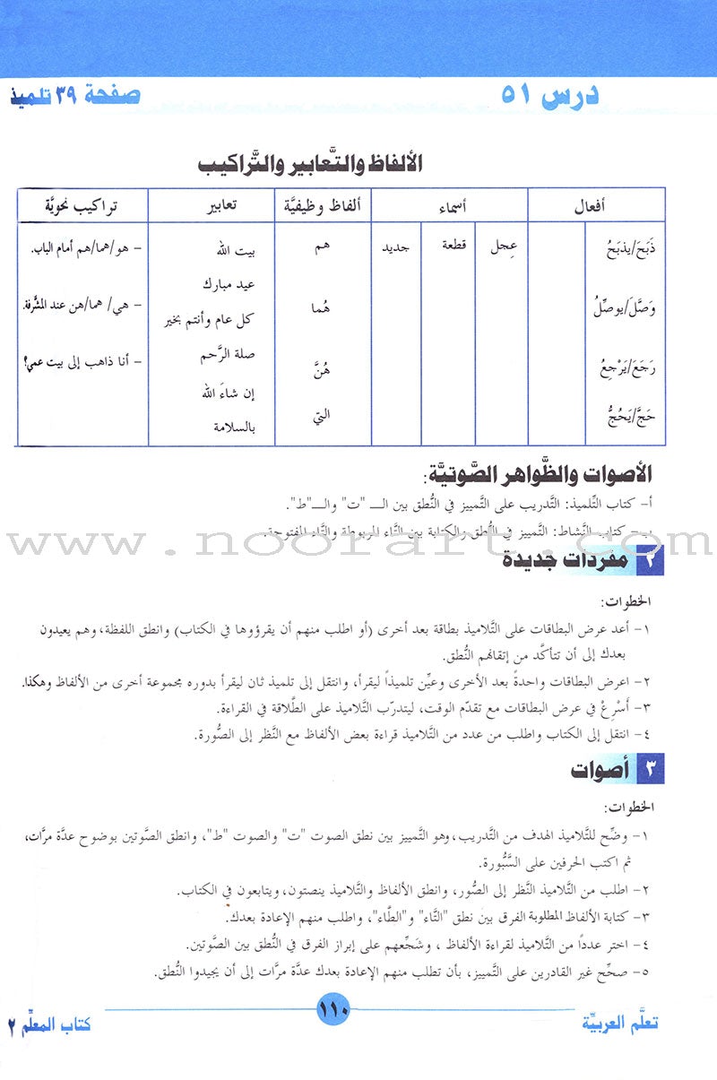 ICO Learn Arabic Teacher's Guide: Level 2, Part 2 تعلم العربية