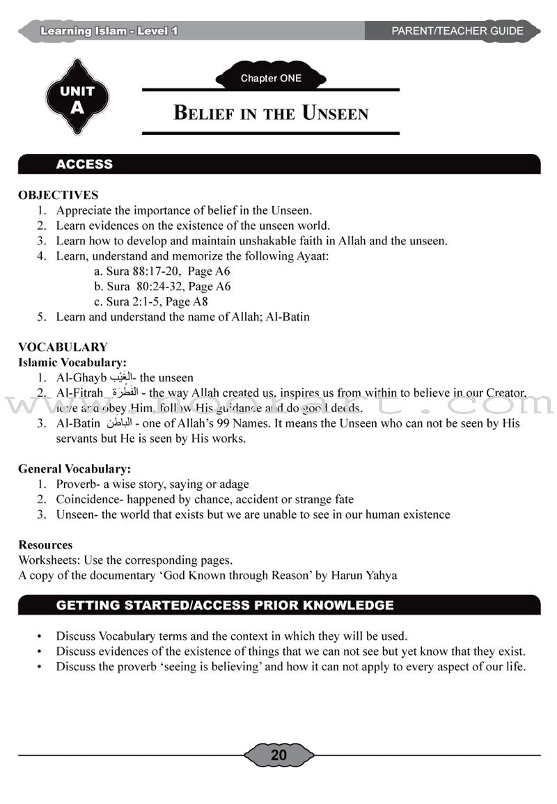 Learning Islam Teacher Guide: Level 1