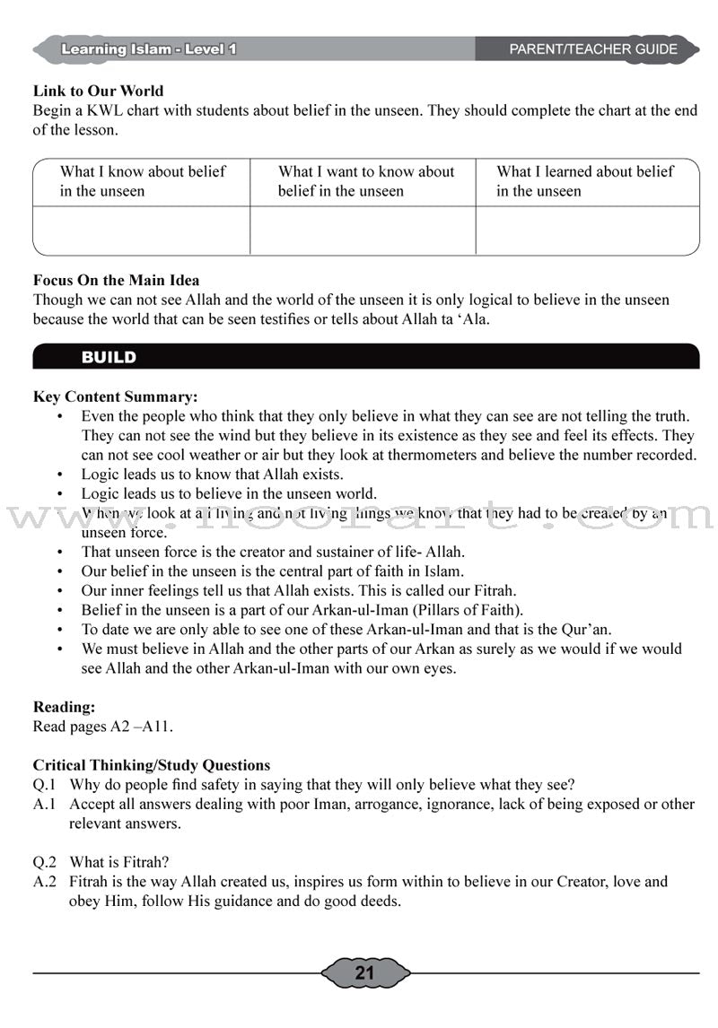 Learning Islam Teacher Guide: Level 1
