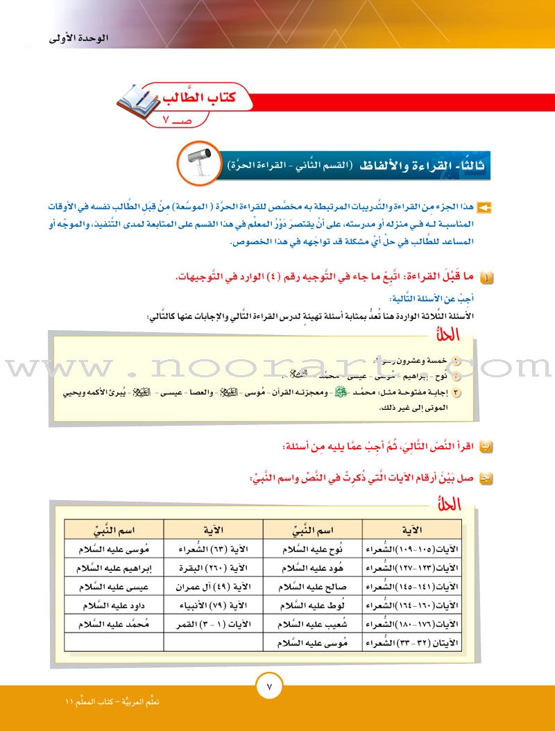 ICO Learn Arabic Teacher Guide: Level 11, Part 1 تعلم العربية