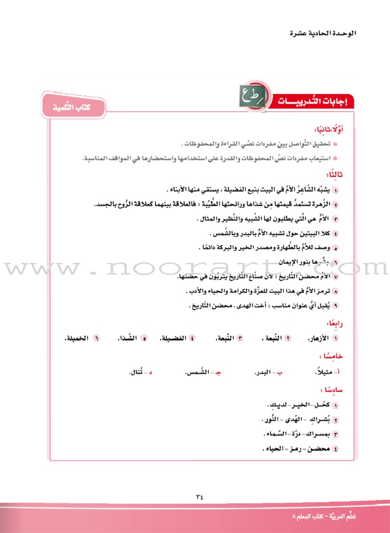ICO Learn Arabic Teacher Guide: Level 8, Part 2 تعلم العربية