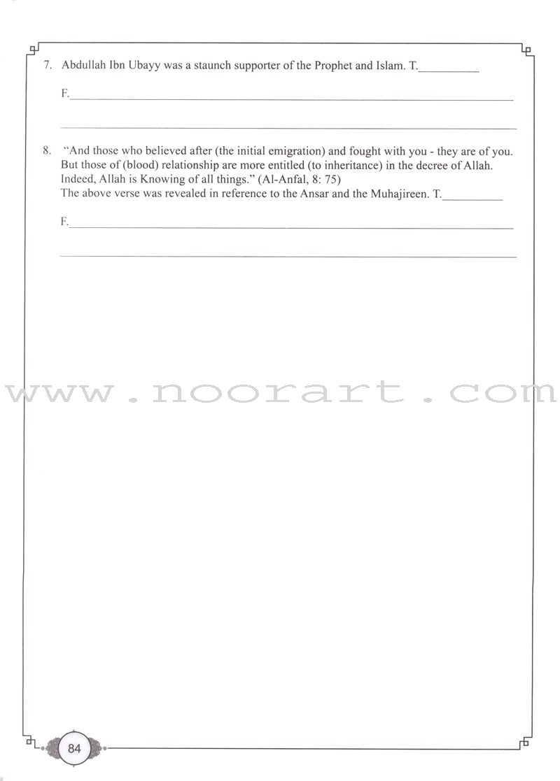 Living Islam Worksheets - Prophet of Mercy, Part 3 (10th Grade)