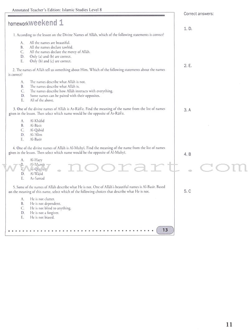 Weekend Learning Islamic Studies: Teacher Guide Level 8 (With USB)