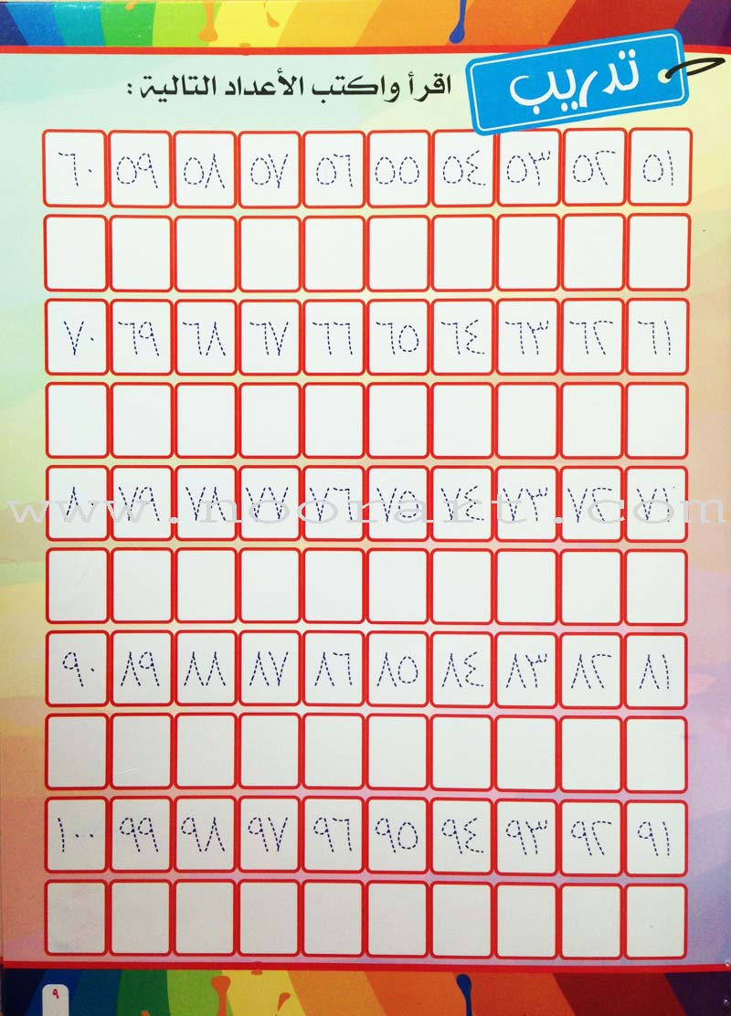 Write and Erase the Numbers (1-100): Level 2 اكتب وامسح الأعداد