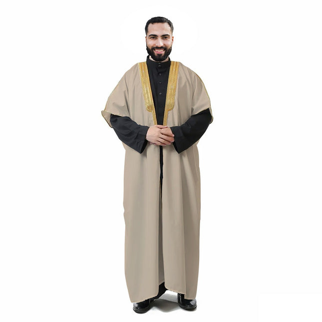 Traditional Arabic Men's Bisht – Luxury Cloak for Special Occasions