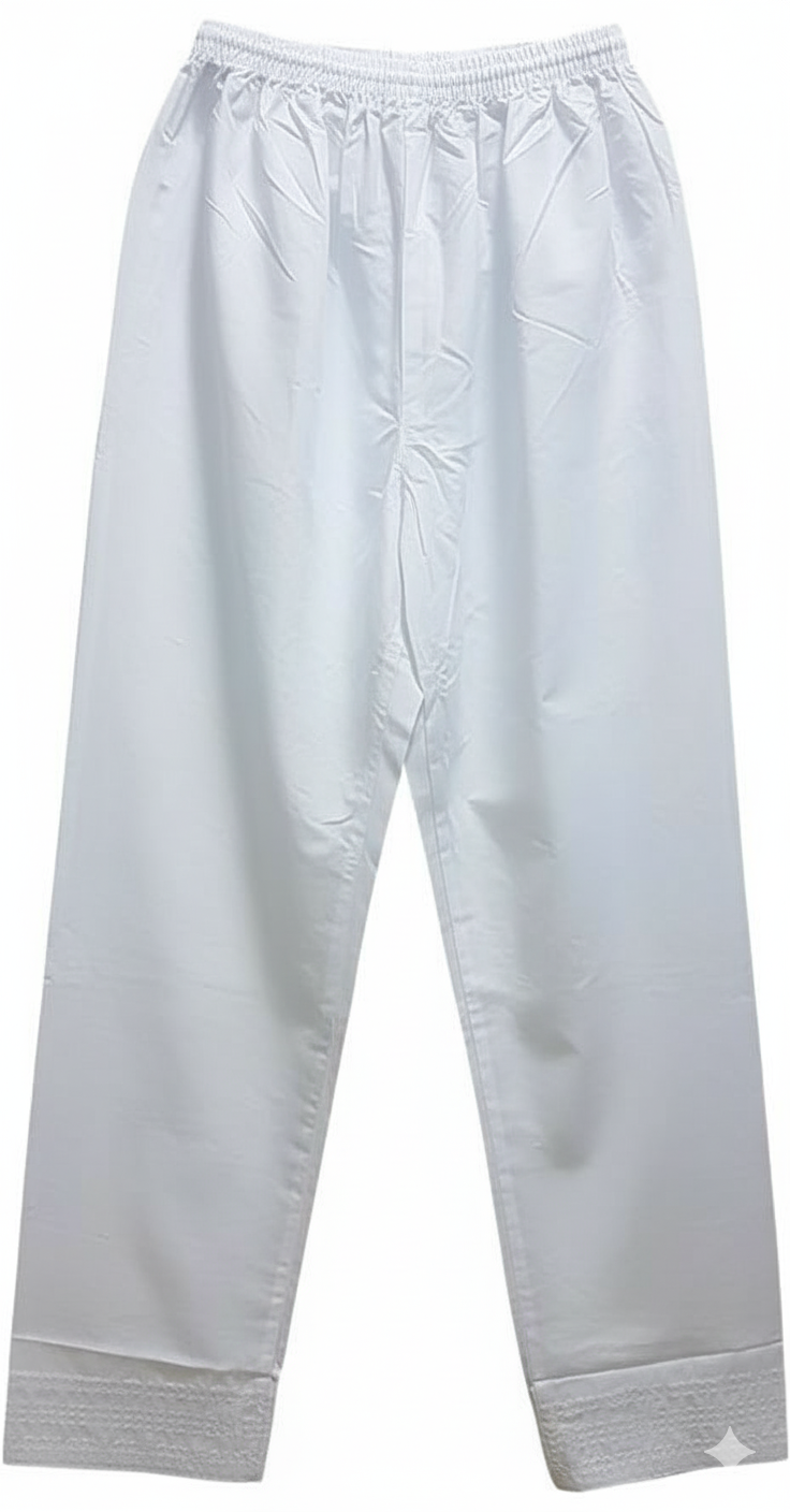 Men's White Under Thobe Serwal Pants – Comfortable & Stylish - White Color