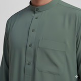 Traditional Dishdasha – Mens Saudi Style Thobe Classic - Full Length Long Sleeve Islamic Thobe - Green