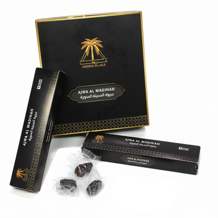 Ajwa Al Madina Dates – 12 Packs (7 Pieces Each) – Premium Quality from Madina Saudi Arabia