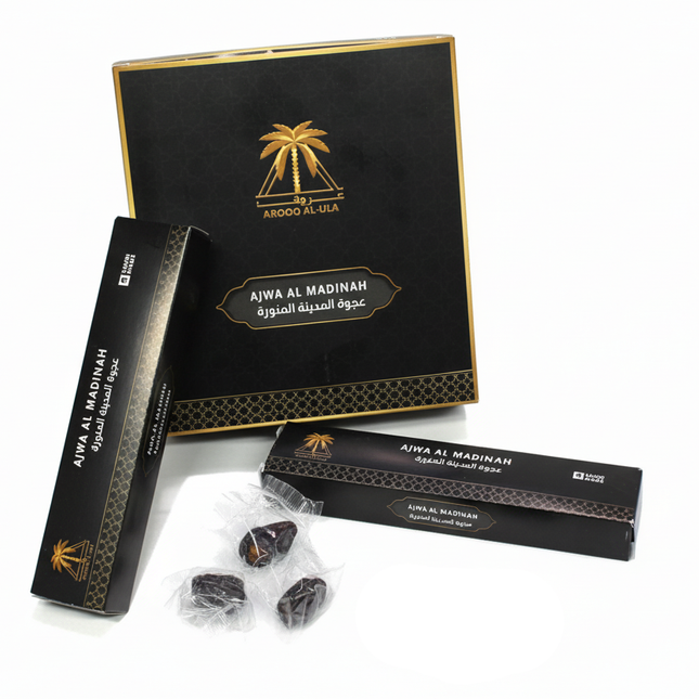 Al Madina Ajwa Dates – 12 Packs (7 Pieces Each) – Premium Quality from Madina Saudi Arabia