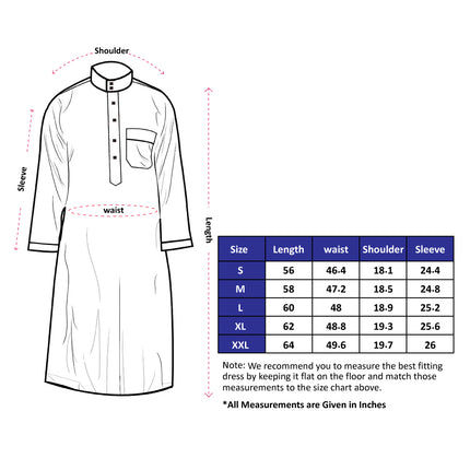 Traditional Dishdasha – Mens Saudi Style Thobe Classic - Full Length Long Sleeve Islamic Thobe - Gray