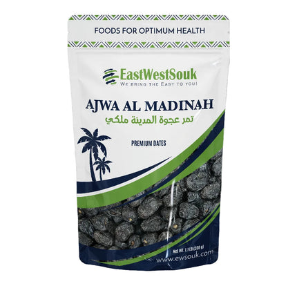 Ajwa Al Madina Dates - Premium Quality (Latest Crop!) - 1.1lb (500g) - Fiber-Rich Snack Dry Fruit