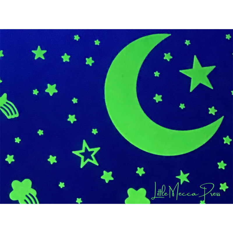 Islamic Wall Sticker Glow In The Dark Sticker Set 310 Stickers Poem "Allah Made The Moon and Allah Made Me" Ramadan Eid Mubarak Gift Ideas For Kids