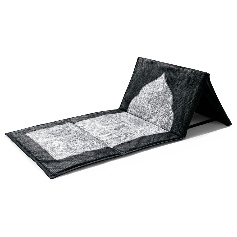 Black Kanar Backrest Prayer Mat