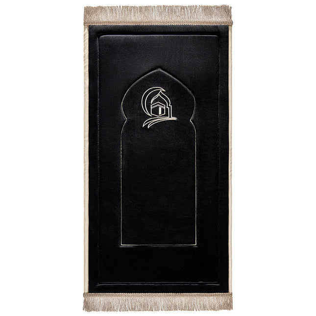 Black Kaaba Embroidery Prayer Mat