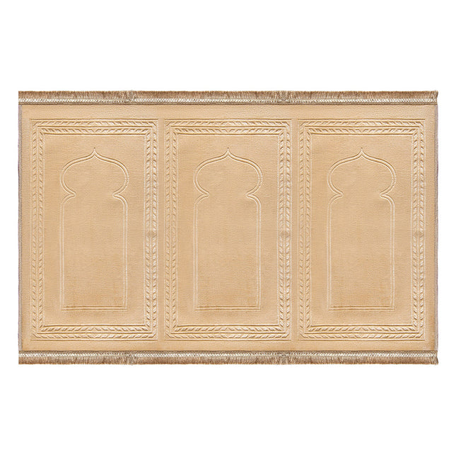 Trio Beige Jama'ah Prayer Mat