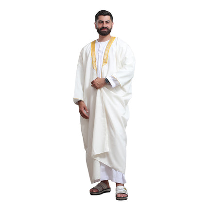 Traditional Arabic Men's Bisht Cloak - Luxury Bisht Abaya for Special Occasions