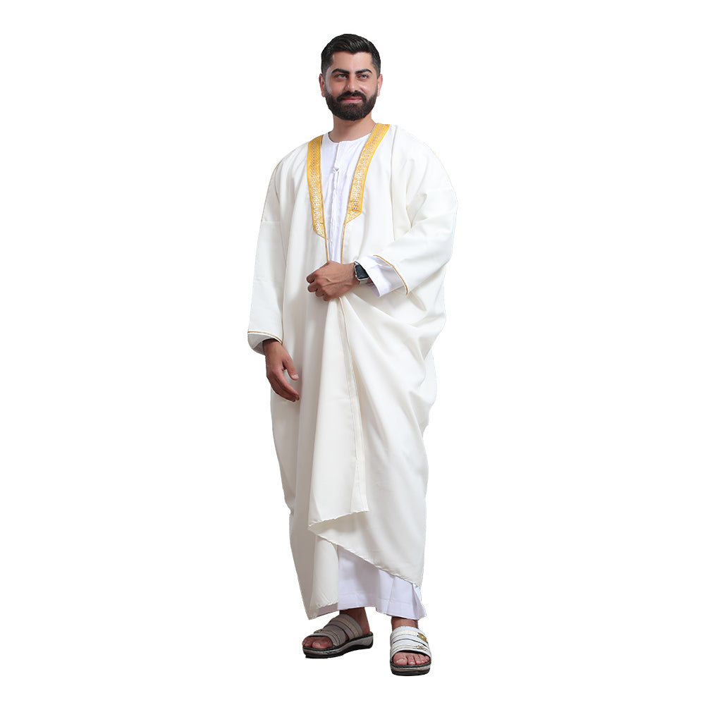 Traditional Arabic Men's Bisht Cloak - Luxury Bisht Abaya for Special Occasions