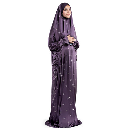 Grape Satin Islamic Prayer Wear
