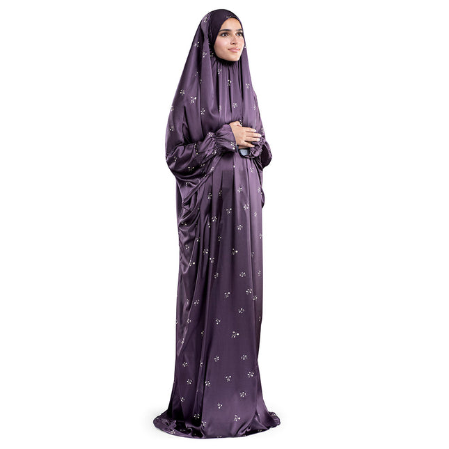 Grape Satin Islamic Prayer Wear