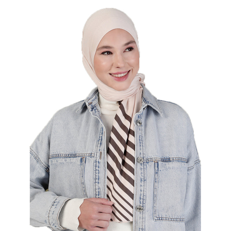 Cotton Tunic - Powder/White, Islamic Long SleeveTunic Top Turkey High  Qualty