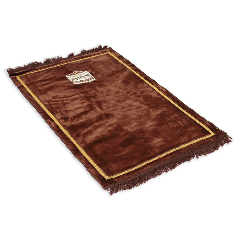 Double Plush Wide Islamic Prayer Rug - Muslim Janamaz Sajada - Prayer Mat Carpet for Men Women - Great Ramadan Gift - Kaba