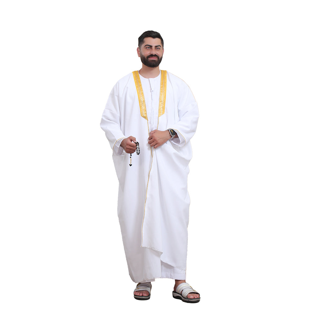 Traditional Arabic Men's Bisht Cloak - Luxury Bisht Abaya for Special Occasions